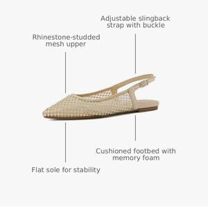 Elegant Beige Mesh Women's Flats size 7.5